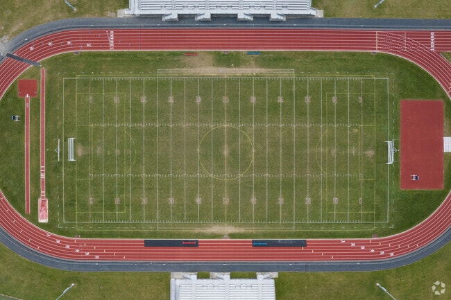 The football field where Lakeland JR/Sr High School Chiefs play in Scott Township, PA .