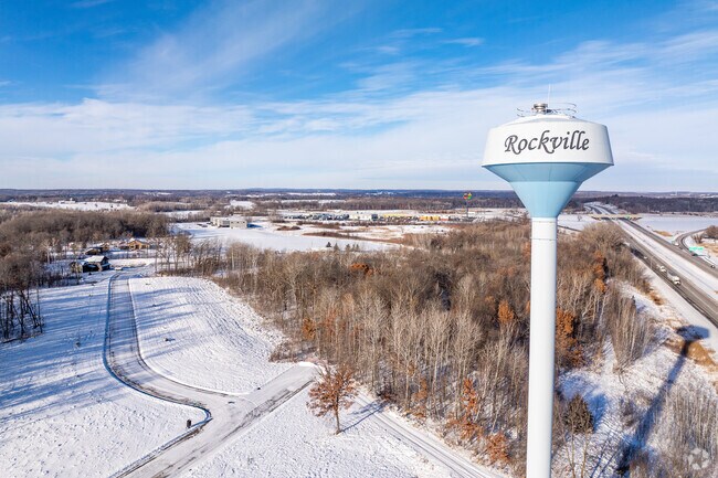 Rockville water tower stands near the town center.