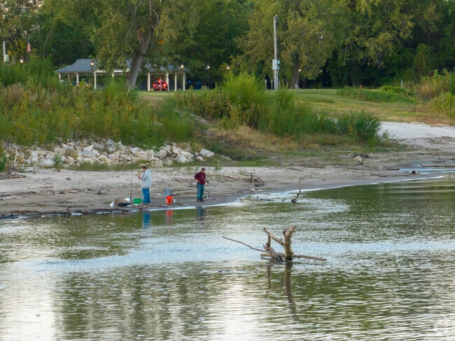 Heritage locals fish and relax along the Missouri River.