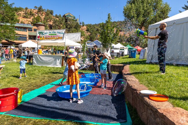 Kids cal have fun playing with bubbles at the Commonwheel Annual Art Festival.