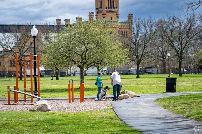 Take a stroll with your furry friend at Armory Field, a serene park in Federal Hill, Providence.
