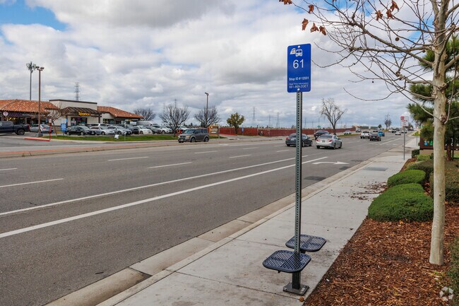 Seven Oaks, CA has bus stops conveniently around town.