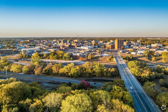 Downtown Joplin grew between Joplin Creek and the historic Route 66 highway.
