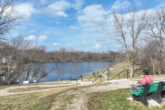 Indian Ridge Park is a beautiful park with a pond full of fish.