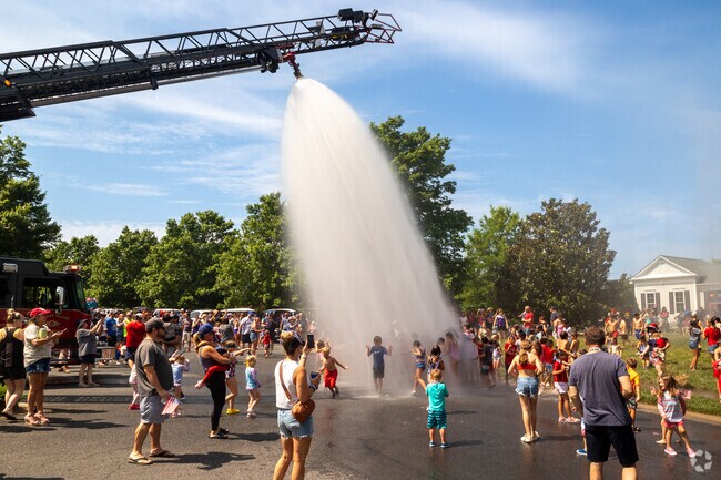On the 4th of July, many of the communities participate in the annual firefighter hose down.
