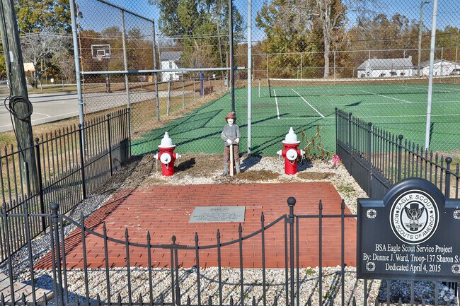 Local Sharon Boy Scouts created this memorial for the Sharon FD.