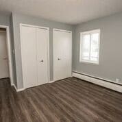 Bedroom with double closets