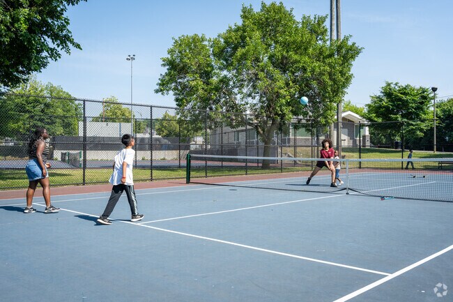 Children enjoy playing volleyball at Veteran's Memorial Park near Pottersville, MA.