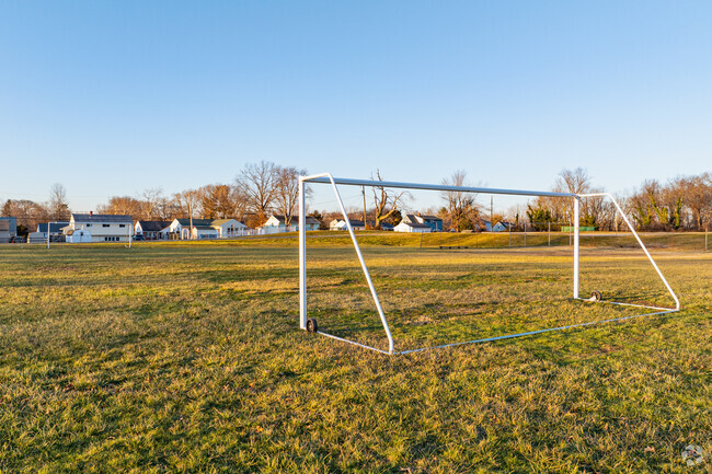 Students can play on a soccer field during recess at Jennie. E Smith Elementary School.