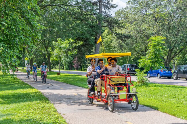 nearby Lake Nokomis has bike rentals for visitors to enjoy.