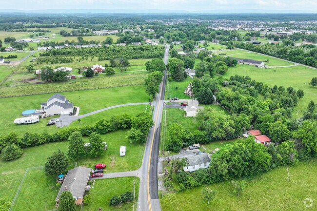 Houses and farms line long roads crisscrossing the Shenandoah Valley in Clear Brook.