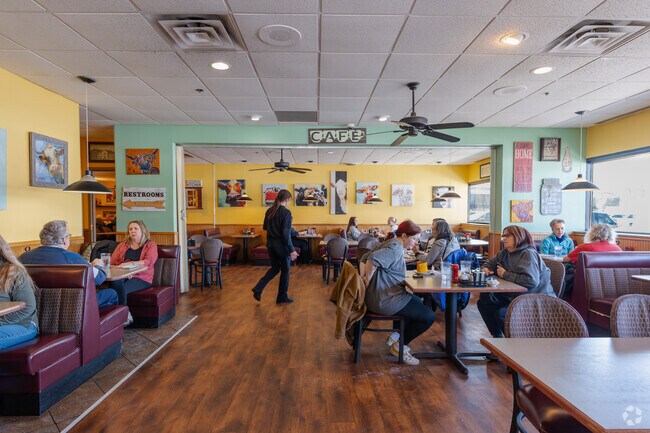 The Rusty Cow is a locally owned restaurant that provides American cuisine dishes.