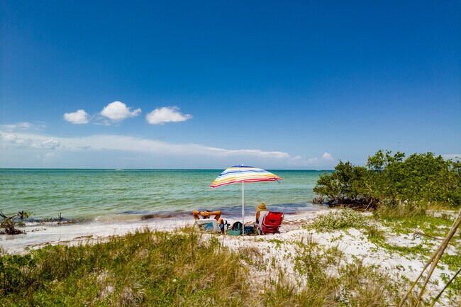 Residents can enjoy private days on the beach at Honeymoon Island State Park near Sunset Lake Estates.