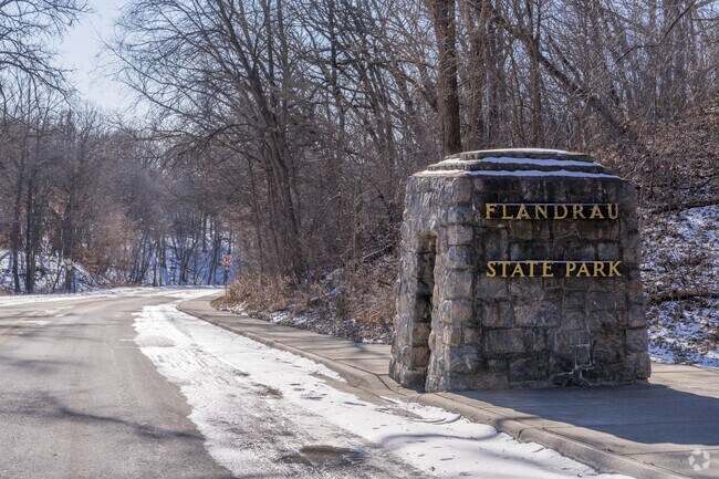 Flandrau State Park has walking trails and a swimming pond during the warmer months.