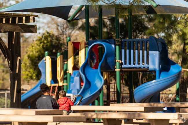 The play structure at Rodgers-Smith Park is perfect for kids to explore and enjoy.