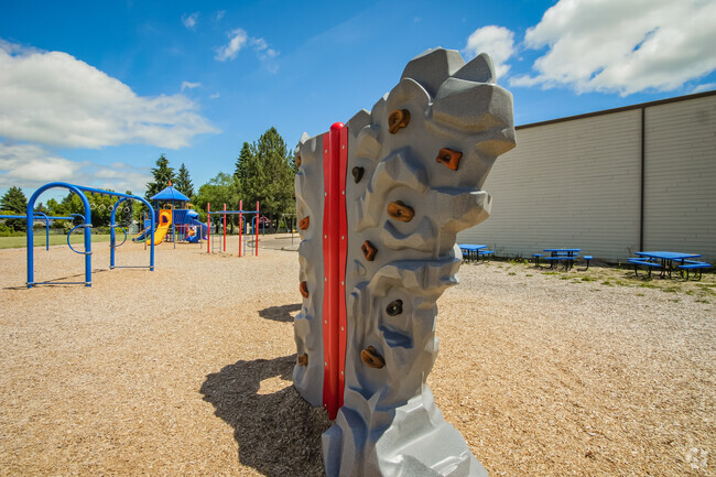 Rock wall at Lenox Elementary School in Rock Creek