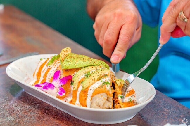 The Baja Burrito at Waffle Bite in Girvan is a local favorite.