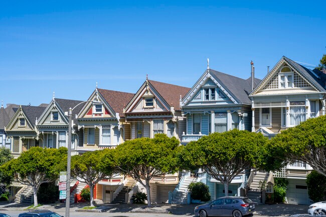 The Painted Ladies are iconic houses near Haight-Ashbury in San Francisco.