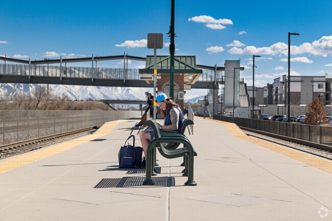 FrontRunner riders wait at Orem Station in Westmore.