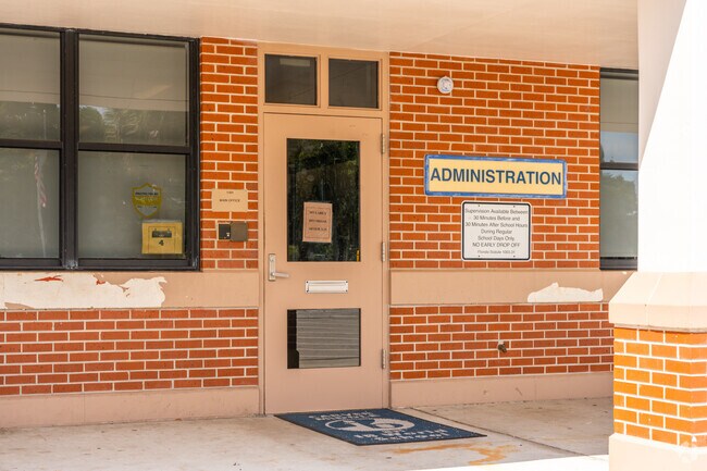 Administration office entrance in Carver Community Middle School.
