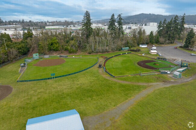 Aerial View of the Baseball Fields at Riverside Park