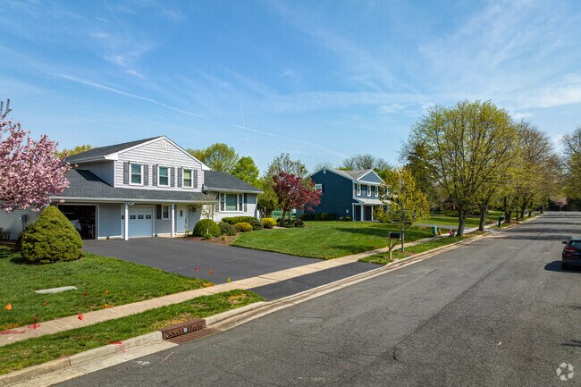 A typical residential street and homes in Piscataway, New Jersey