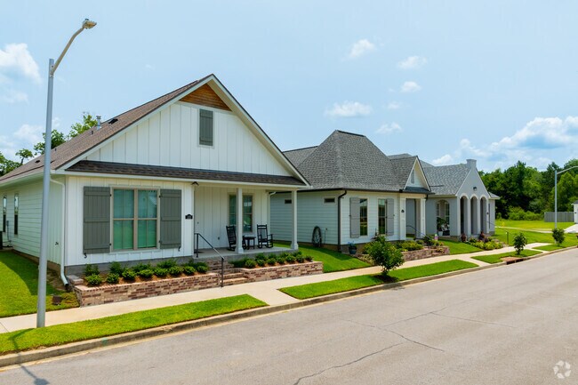 Rows of houses in Mouton reflect the neighborhood’s growth and redevelopment.