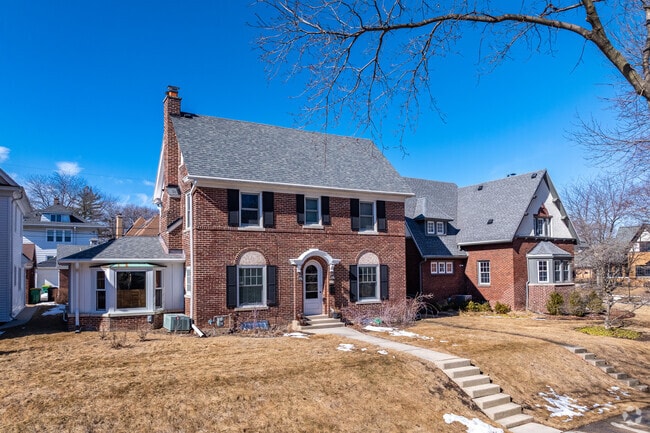 Shorewood is full of beautiful architecural styled homes, like this Colonial home.