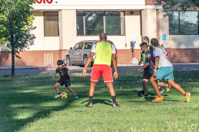 Expansive grass fields at Bataan Memorial Park are perfect for a soccer match.