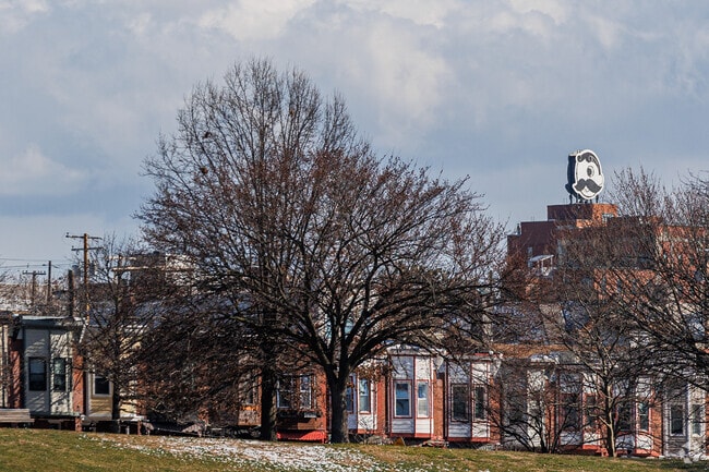 Patterson Park sits next to Brewer's Hill under the watchful eye of Mr Boh.