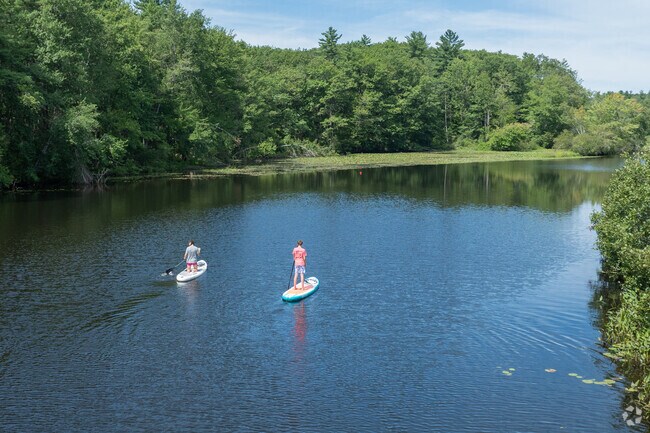 The peaceful waters of the Salmon Falls River in Rollinsford are the perfect place to spend a day on a paddleboard.