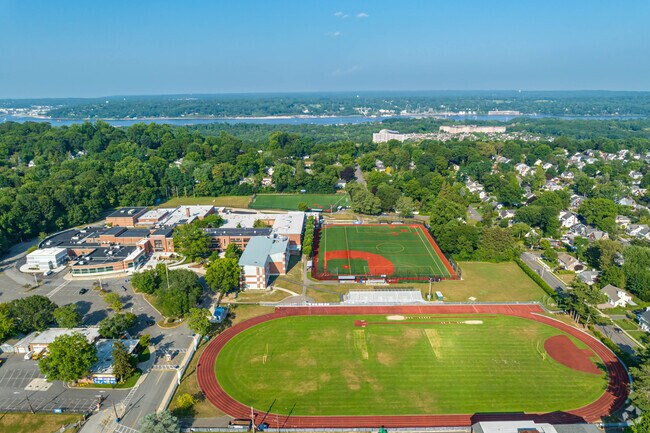 Paul D Schreiber High School shares its campus with Carrie Palmer Webber Middle School.