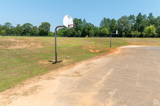 There is an outdoor basketball court at Wilmer Elementary School.