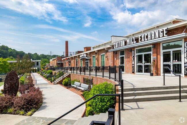 The Mill at Etowah River is a re-use development that is a popular place in Canton, GA.