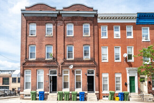 The row homes in Hollins Market all have unique features.