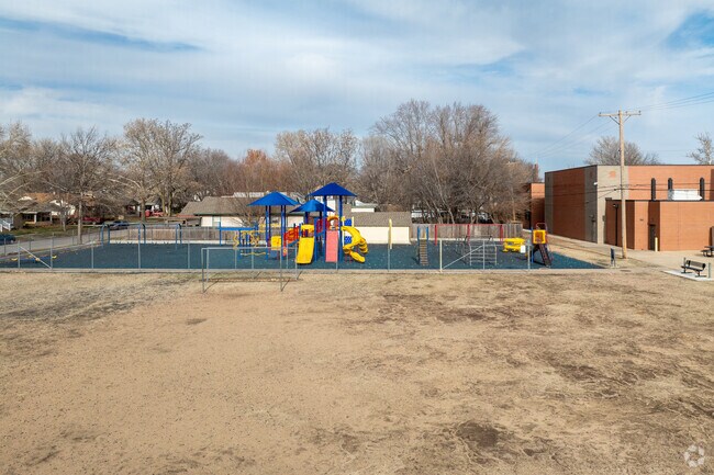 Kids can climb on the playground at Riverside Leadership Magnet Elementary School.