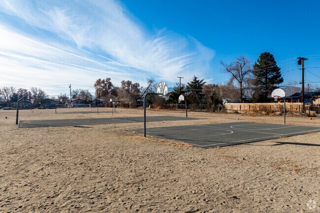 The basketball courts at Libby C Booth Elementary School.
