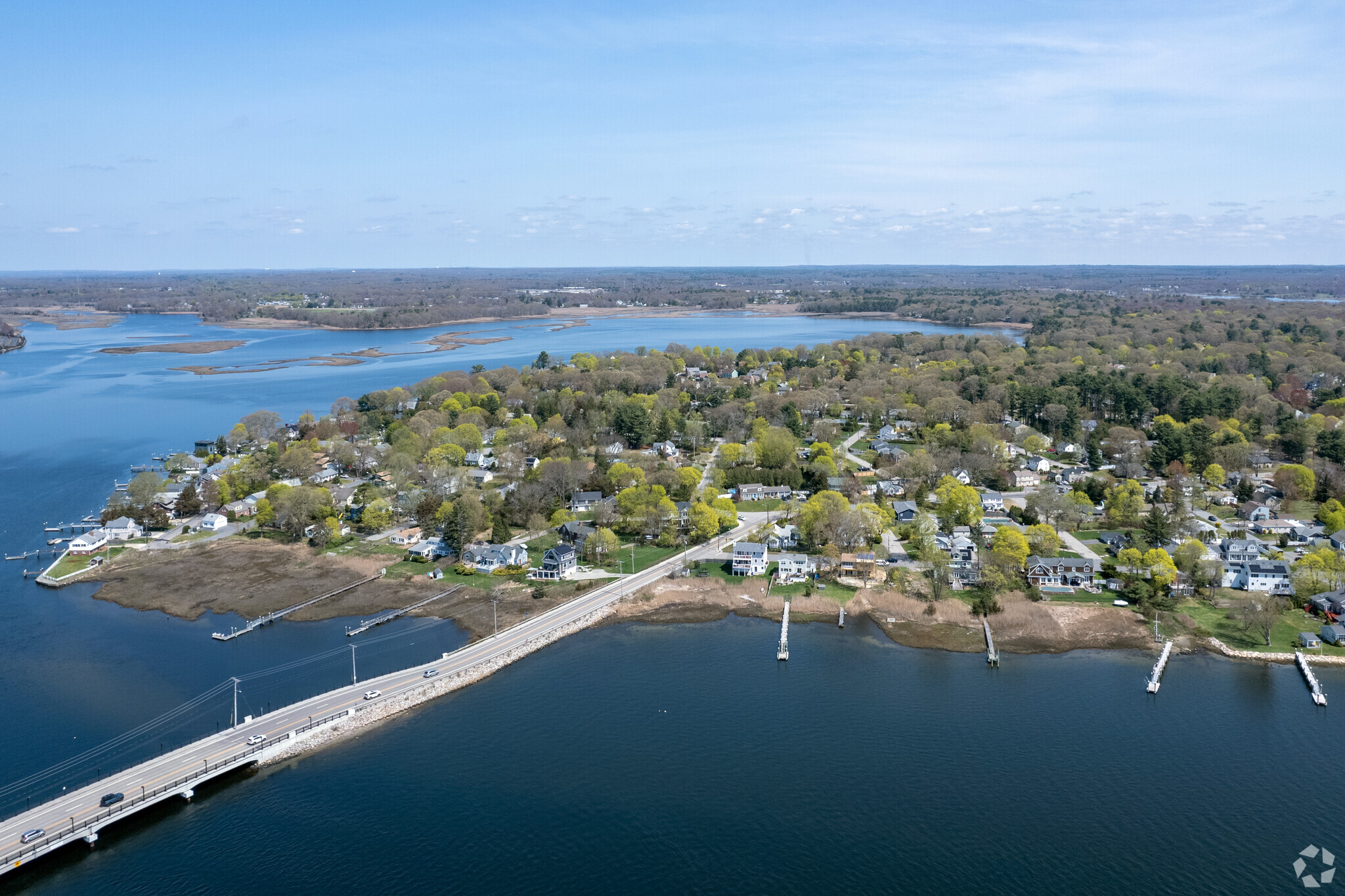The Barrington Veterans Memorial Bridge connects the Hampden Meadows Neighborhood to Route 114.