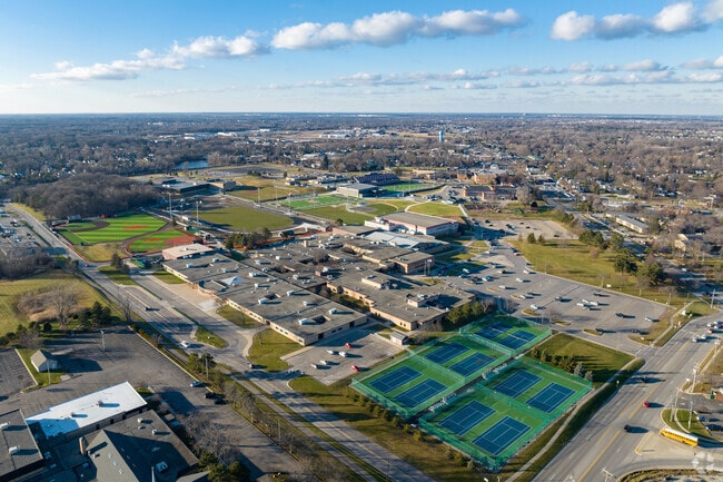 Grand Blanc High School is on a massive campus with several different schools present.