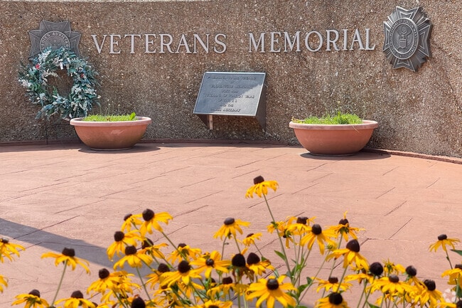 Veterans Memorial dedicated to veterans from all wars located in Warrenville.