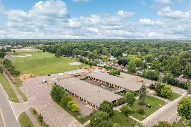 Aerial view of Amerman Elementary School.
