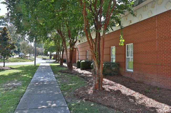 Students can wait for their parents or the bus under the shade at Arden Elementary School.