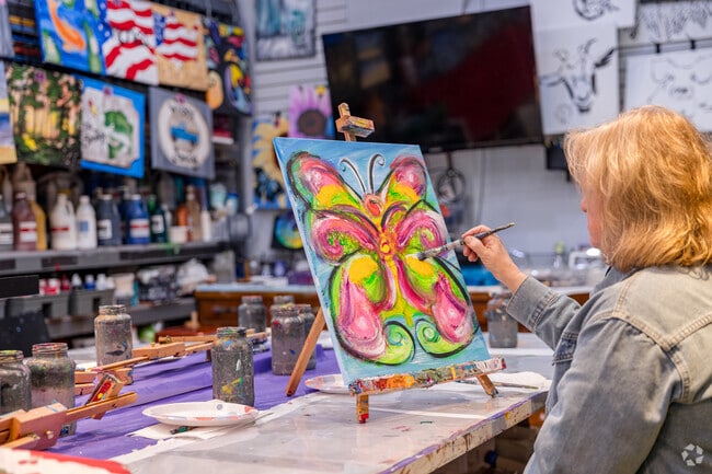 You can sip and paint at Wild Art in the Covington Square.