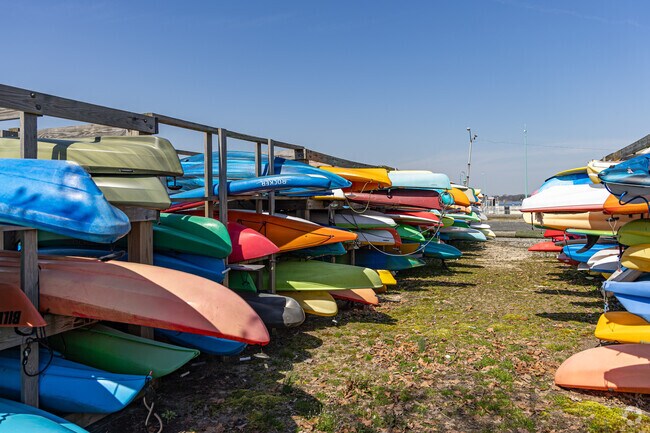 Kyacks at the shark river inlet