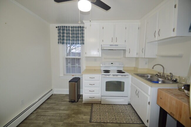 Clean and bright with room for a small table