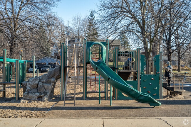 The playground at Langford Park is a great place to climb and play.