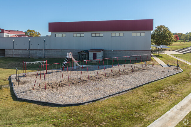 The playground at Holt Middle School has many options for exploration.