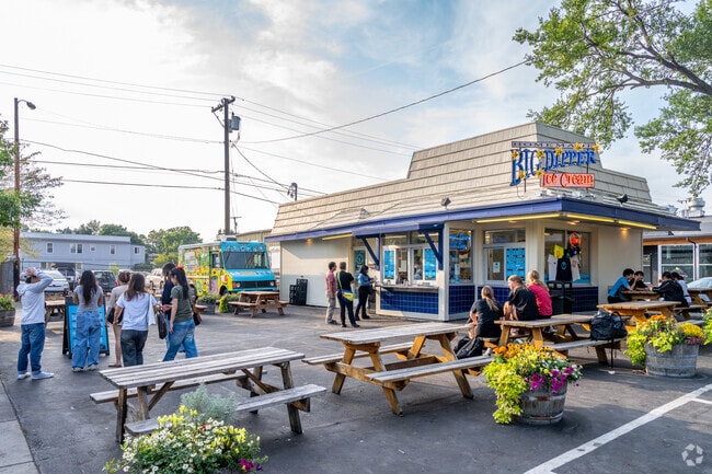 The Big Dipper offers some outside space for locals to enjoy some ice cream.