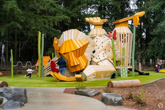 Oro the friendly Giant is a creative jungle gym loved by all in Brookwood, Hillsboro.