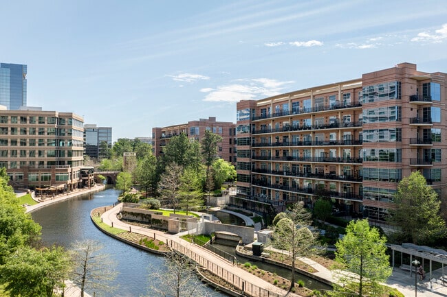 The Waterway Tower offers its residents great views of The Woodlands Waterway.